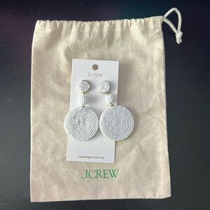 J.CREW White Beaded Drop Earrings